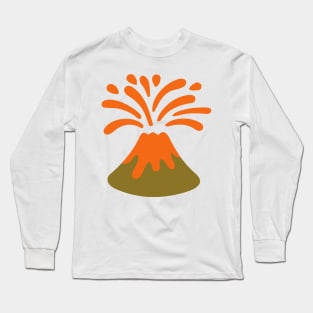 Volcano Erupting Emoticon Long Sleeve T-Shirt